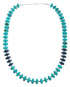 Turquoise with Hematite Accent Sterling Silver Bead Necklace JX121523